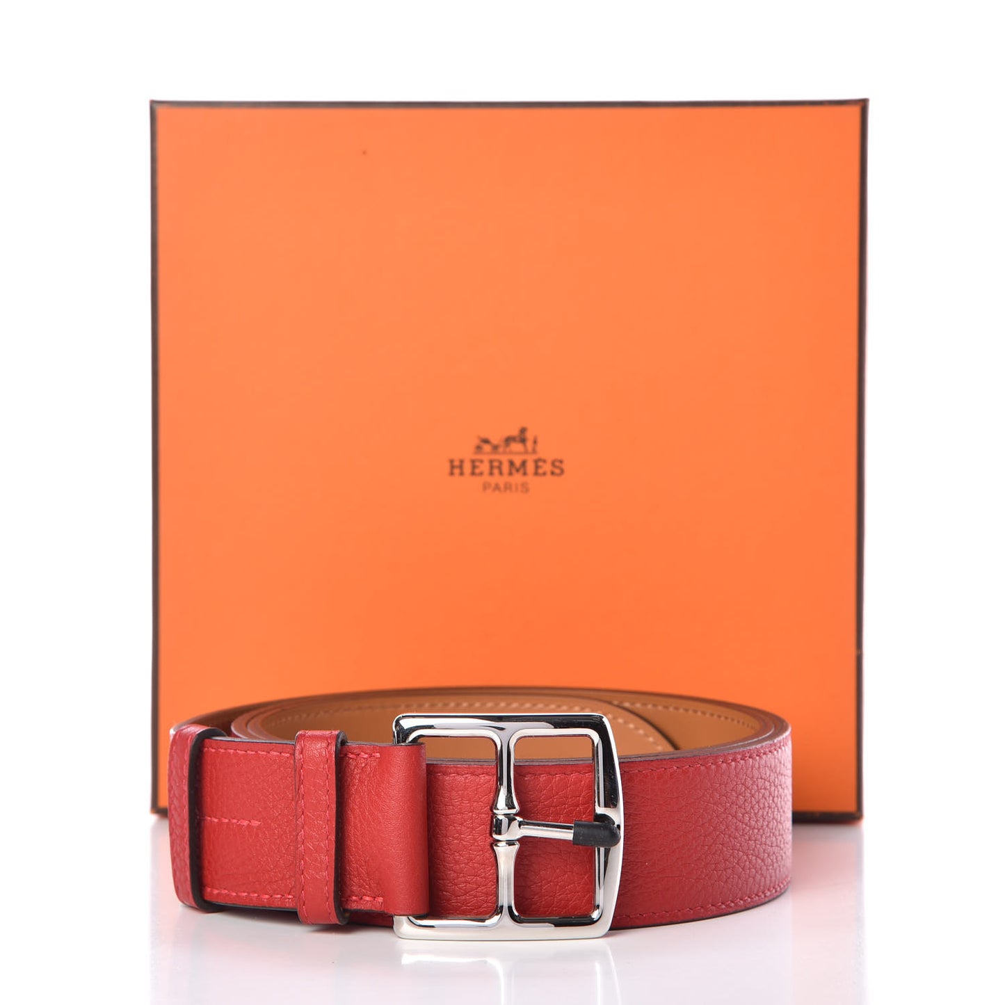 Taurillon Clemence 42mm Mens Etriviere Belt 90 Rouge Casaque