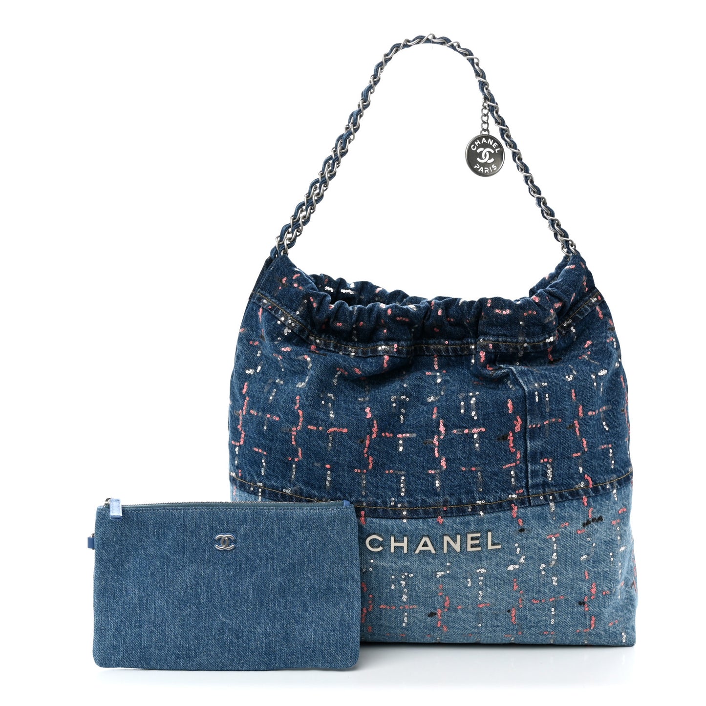 Denim Sequin Chanel 22 Blue