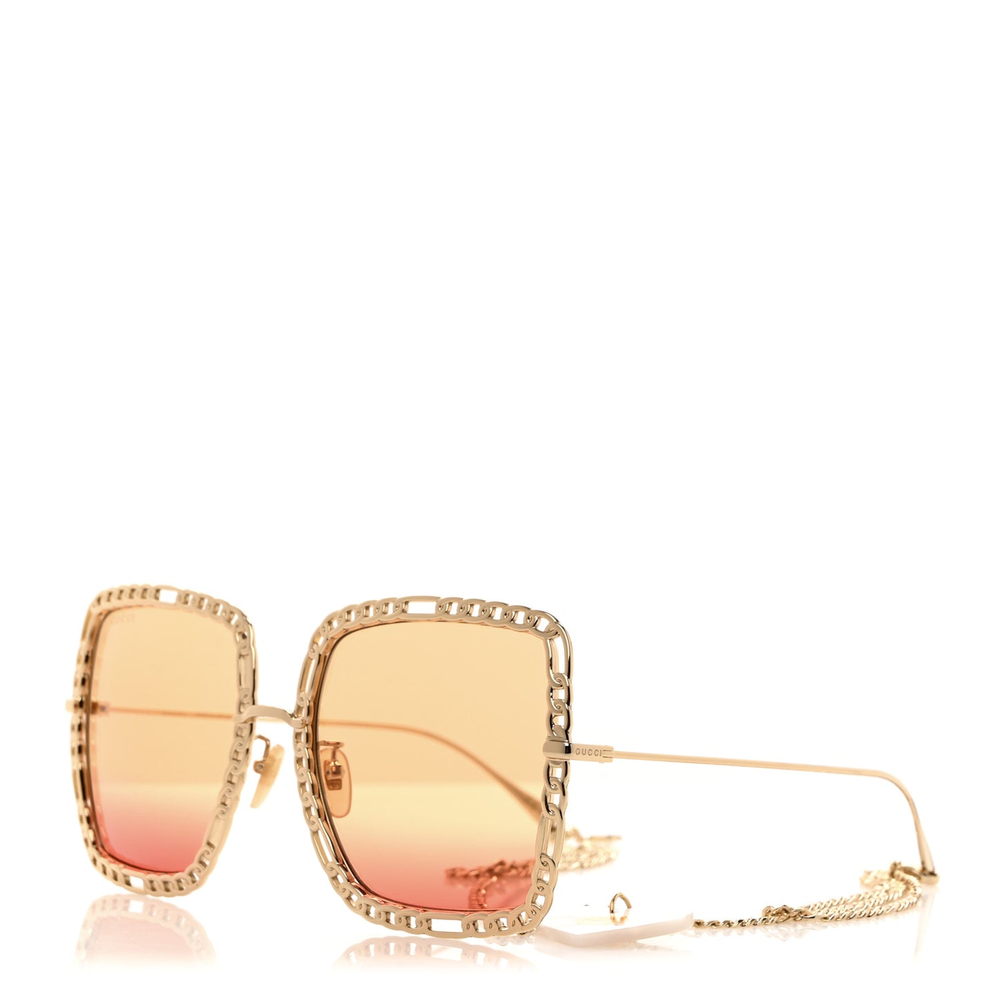 Square Frame Oversized Sunglasses GG1033S Gold Orange