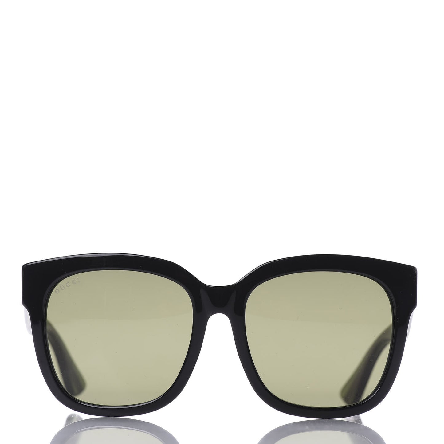 Square Frame Glitter Sunglasses GG0034SA Black Green