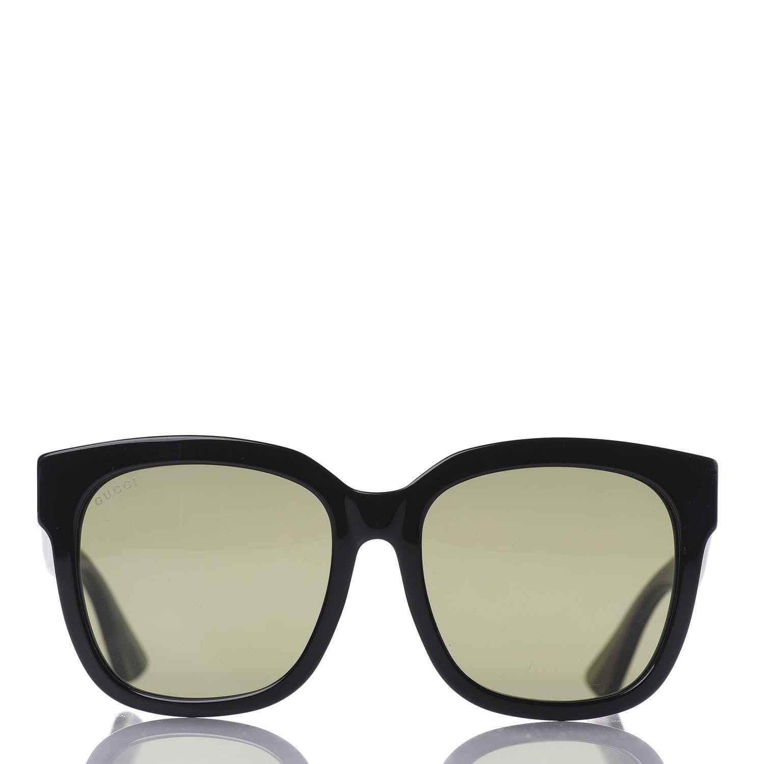 Gucci Square Frame Glitter Sunglasses GG0034SA Black Green 2 of 5