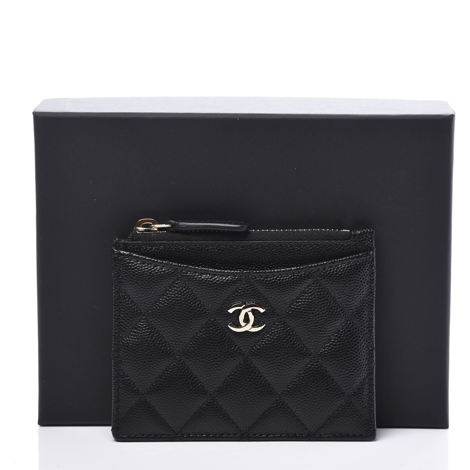 Chanel Caviar Quilted CC Zip Card Holder Black 9 of 9