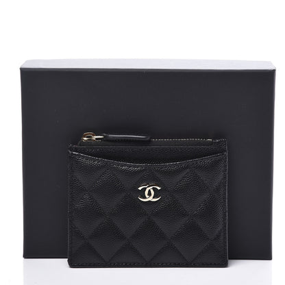 Chanel Caviar Quilted CC Zip Card Holder Black 9 of 9