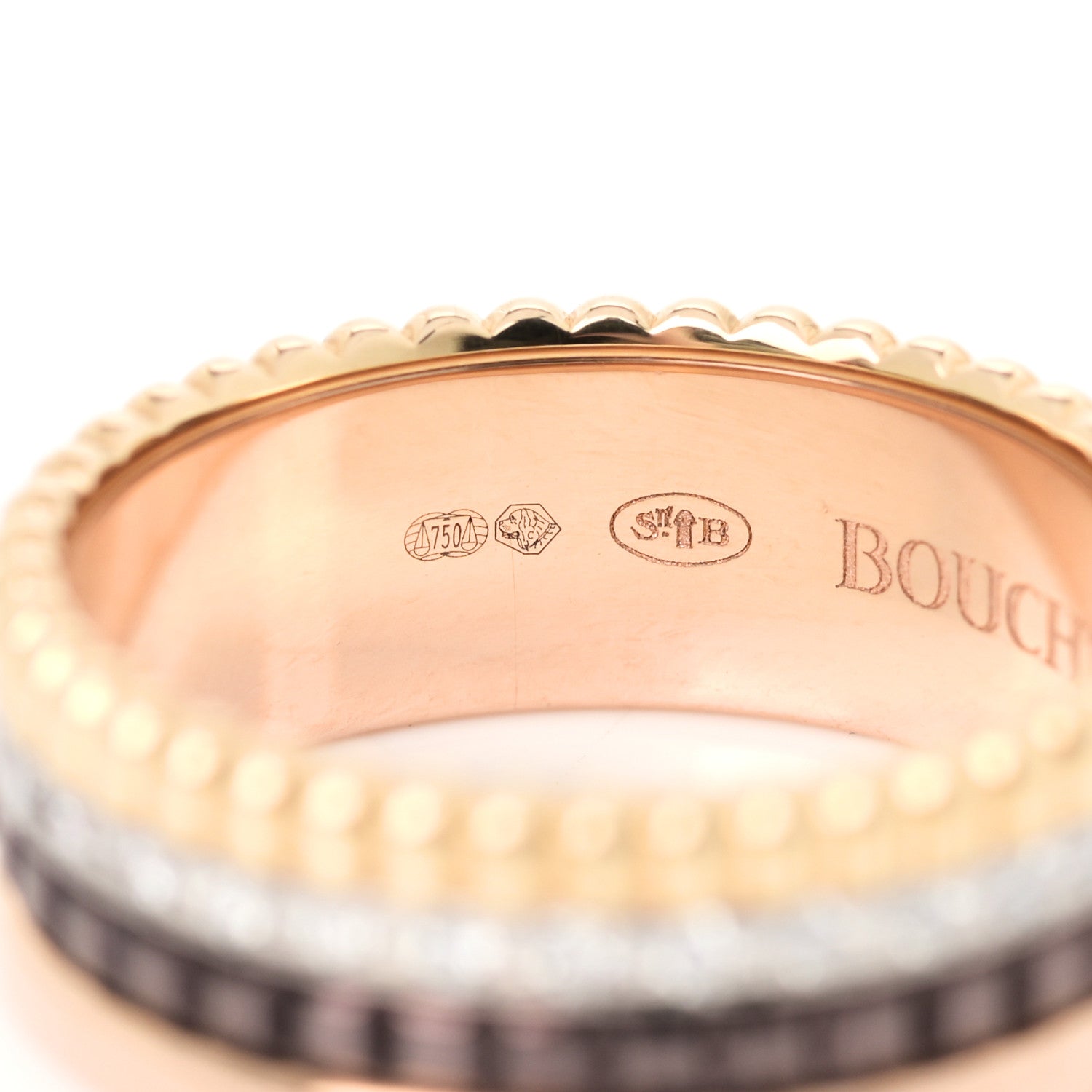 Boucheron 18K Pink Yellow White Gold PVD Diamond Small Quatre Classique Ring 49 5 5 of 6