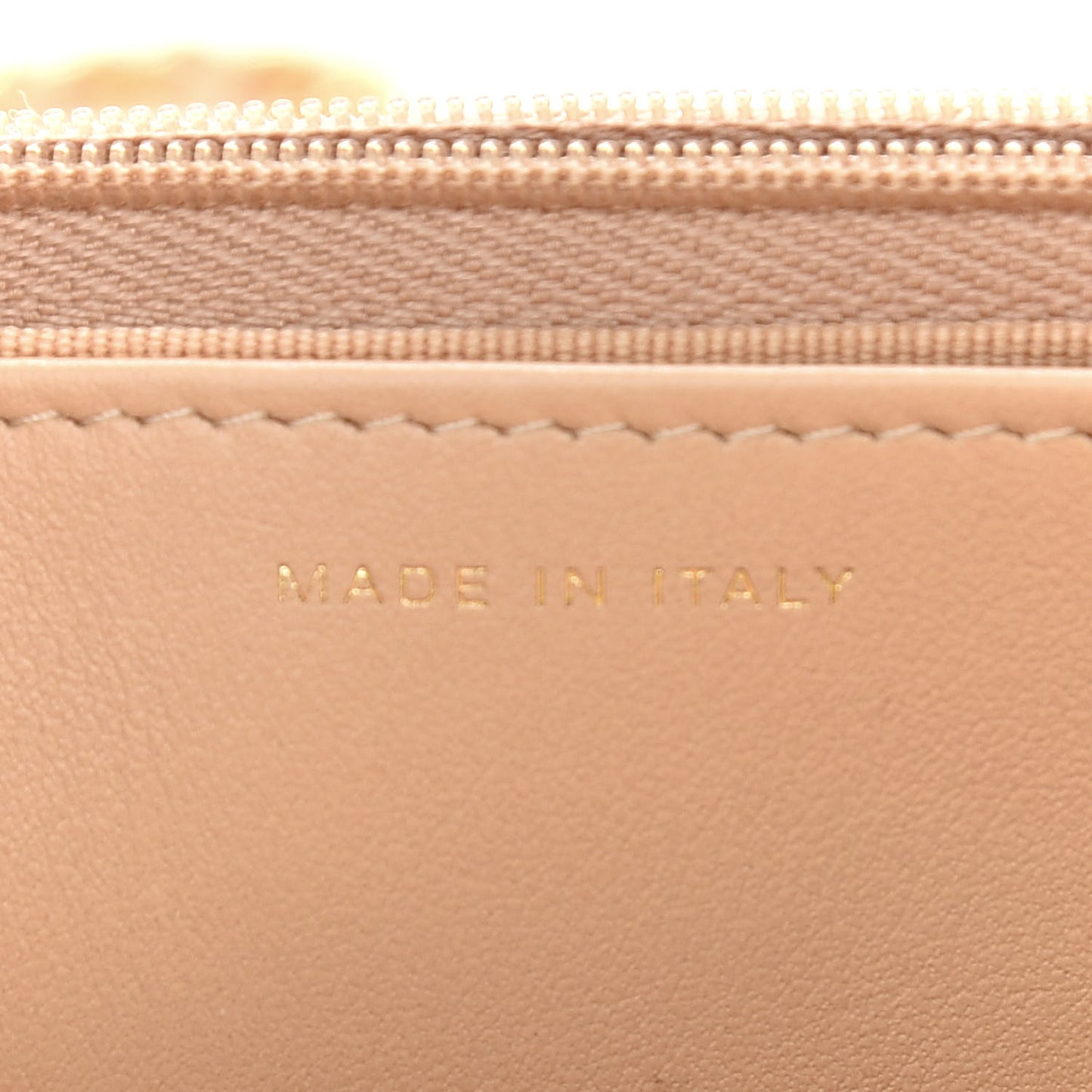 Caviar Quilted Wallet On Chain WOC Beige
