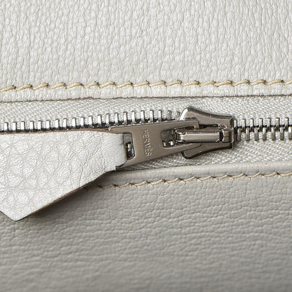 Hermes Taurillon Clemence Lizard Club Birkin 30 Gris Perle White Mykonos 20 of 38