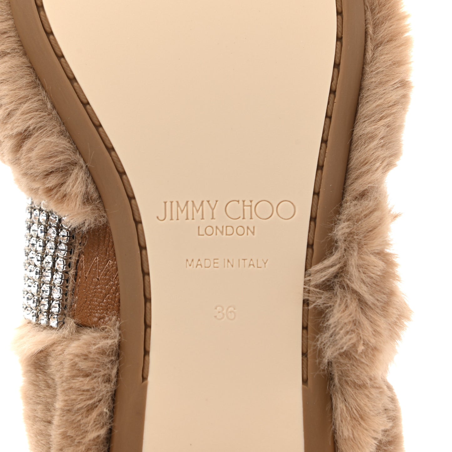 Faux Fur Crystal Krista Flats 36 Teddy