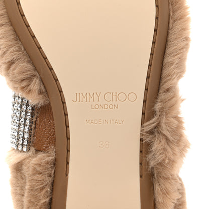 Jimmy Choo Faux Fur Crystal Krista Flats 36 Teddy 7 of 8