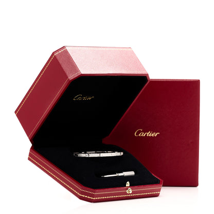 Cartier 18K White Gold Diamond Small LOVE Paved Bracelet 18 10 of 10