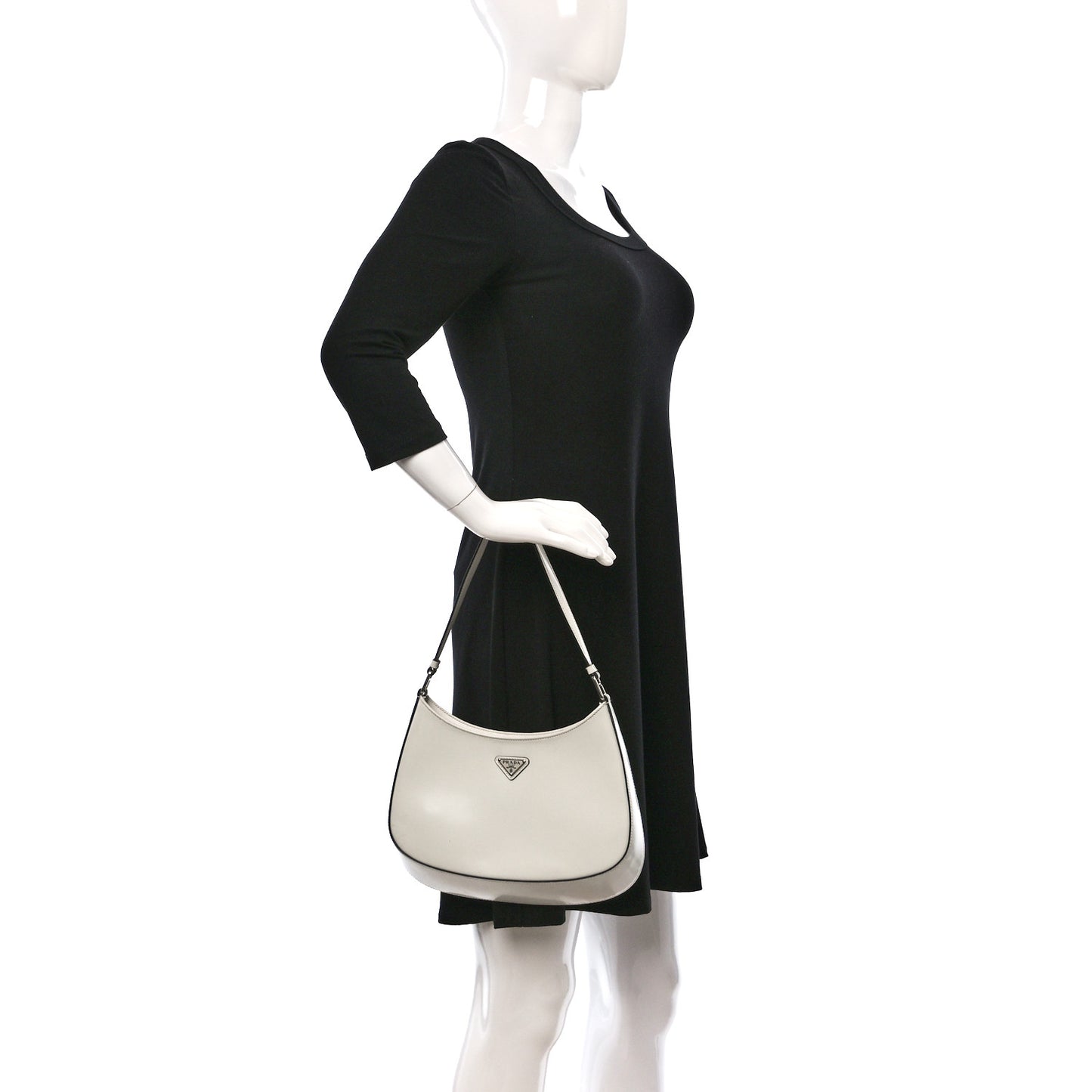 Spazzolato Cleo Shoulder Bag White Black