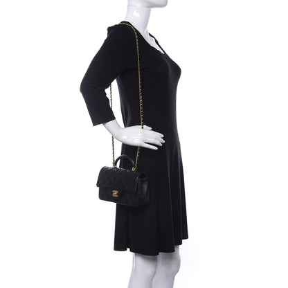 Chanel Lambskin Quilted Mini Top Handle Rectangular Flap Black 2 of 10