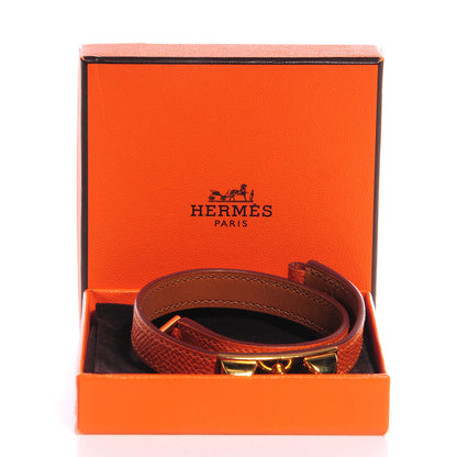 Hermes Epsom Rivale Double Tour Bracelet Extra Small Orange 4 of 8