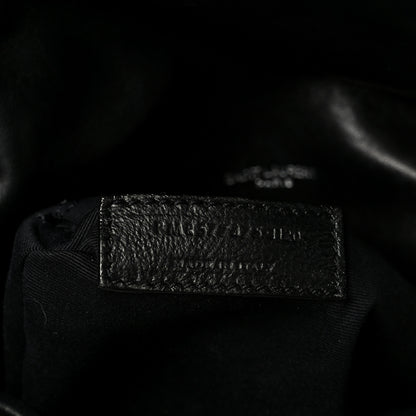 Saint Laurent Lambskin Quilted Medium Loulou Puffer Monogram Chain Satchel Black 8 of 11