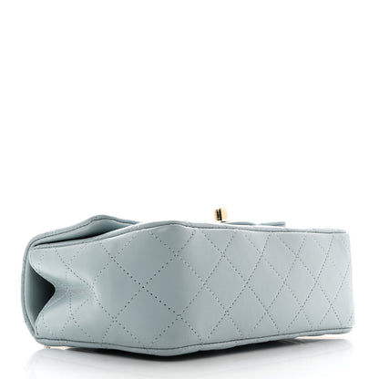 Chanel Lambskin Quilted Mini Top Handle Rectangular Flap Light Blue 4 of 11
