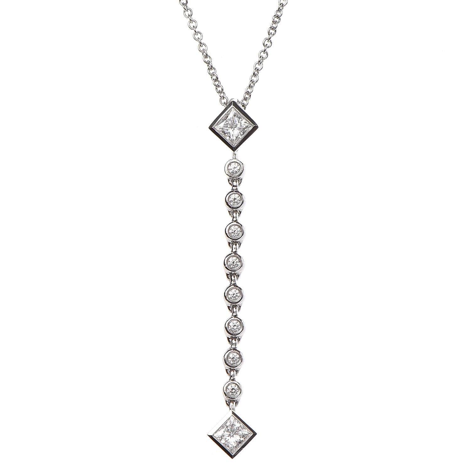 Tiffany Platinum Diamond Grace Pendant Necklace 4 of 7