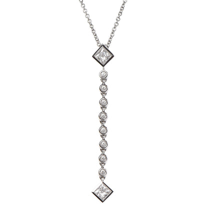 Tiffany Platinum Diamond Grace Pendant Necklace 4 of 7