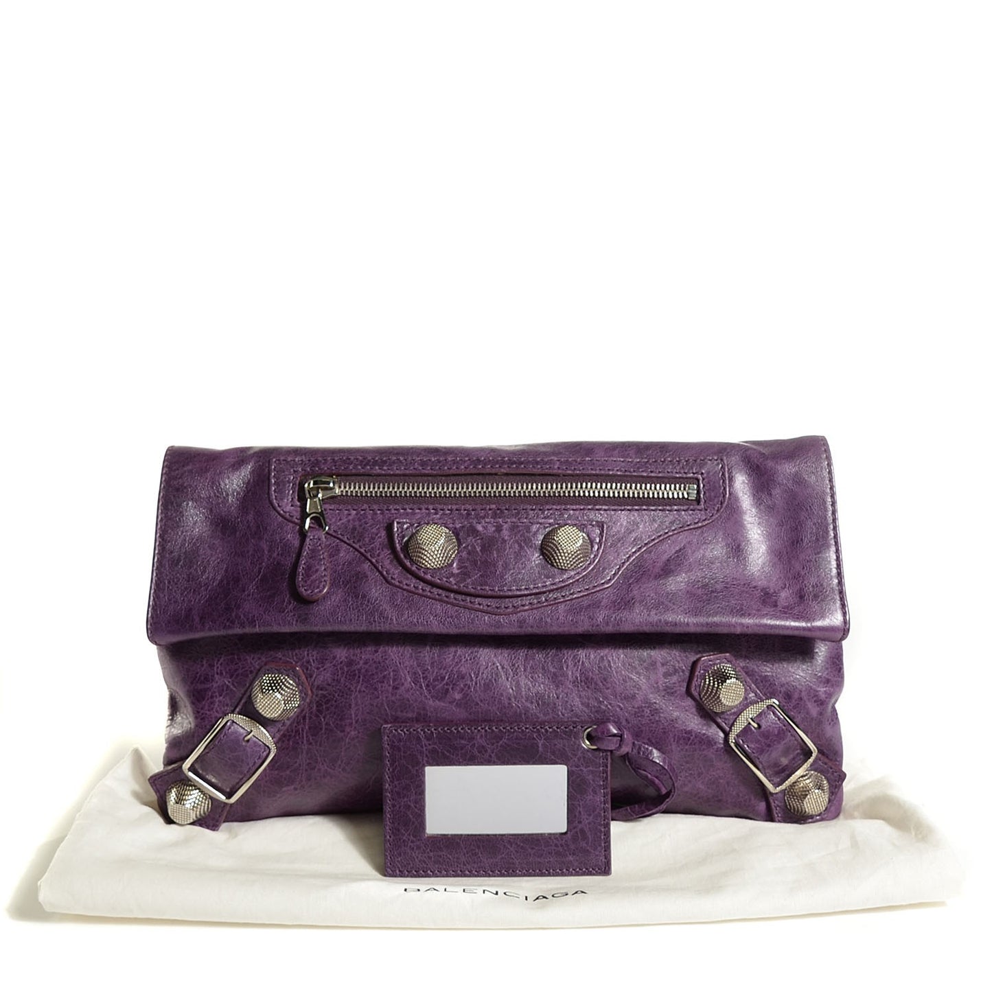 Agneau Giant 21 Silver Hardware Envelope Clutch Raisin