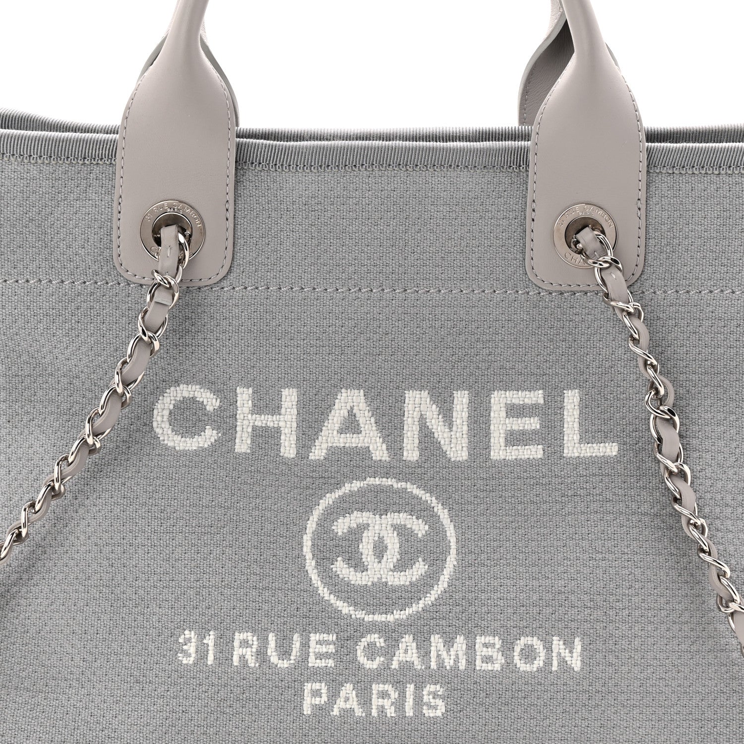 Chanel Mixed Fibers Small Deauville Tote Grey 9 of 11
