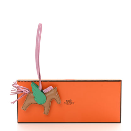 Hermes Milo Lambskin Grigri Rodeo Pegase Horse Bag Charm PM Chai Mauve Sylvestre Menthe 5 of 5