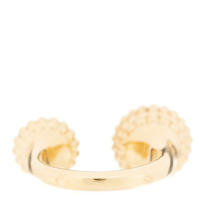 Van Cleef & Arpels 18K Yellow Gold Diamond Malachite Perlee Couleurs Between The Finger Ring 53 6.5 4 of 10