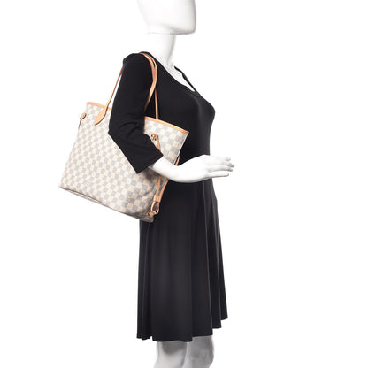 Louis Vuitton Damier Azur Neo Neverfull MM Rose Ballerine 2 of 9