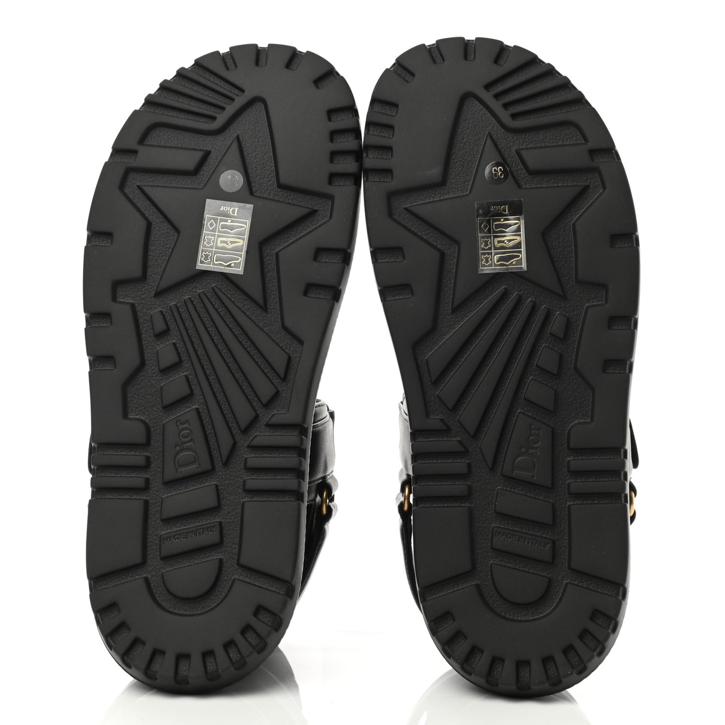 Lambskin Dioract Sandals 39 Black