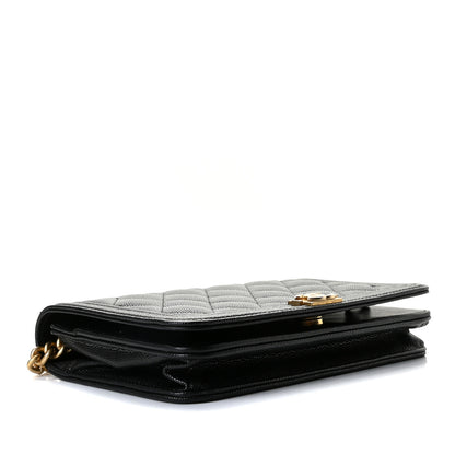 Chanel Caviar Quilted Boy Wallet On Chain WOC Black 3 of 13