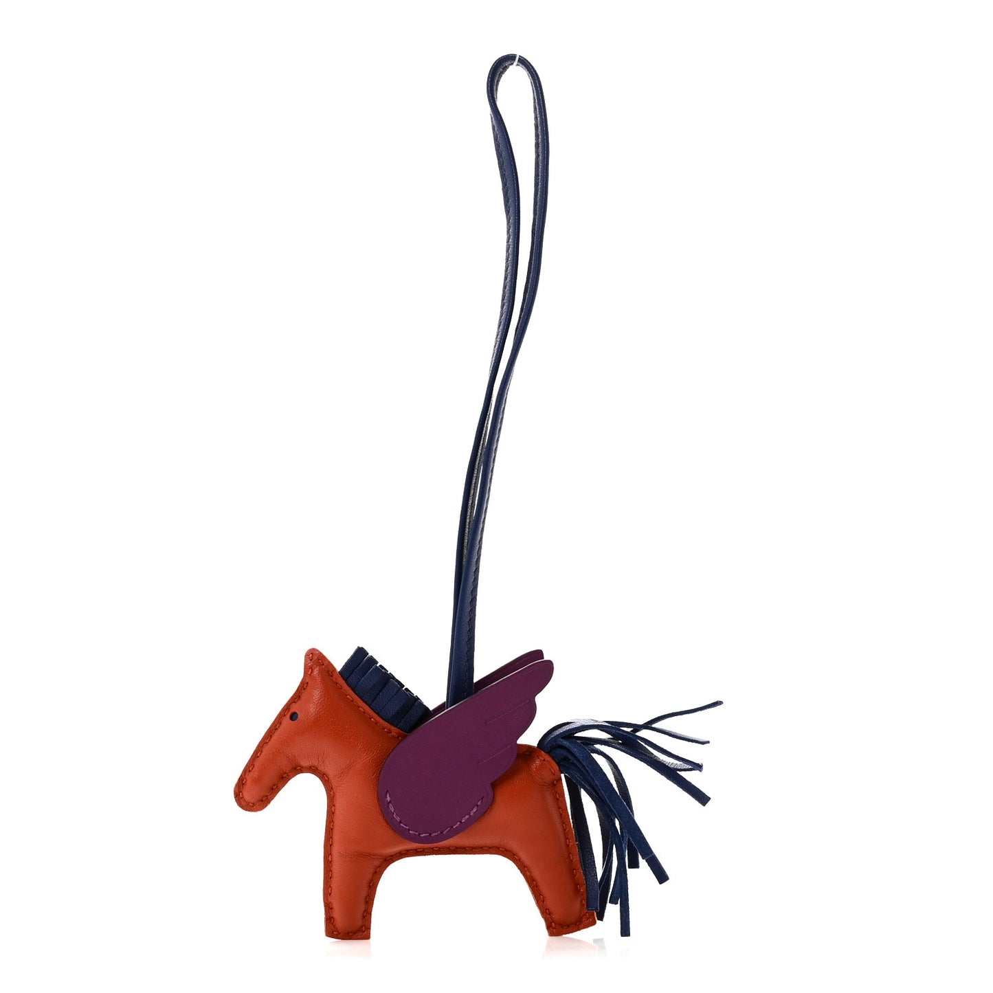 Milo Lambskin Grigri Rodeo Pegase Horse Bag Charm PM Cornaline Bleu Saphir Anemone