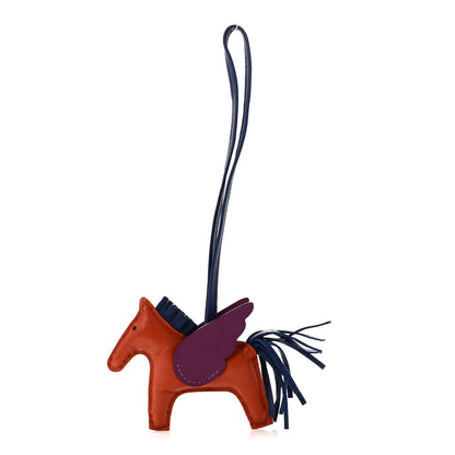 Hermes Milo Lambskin Grigri Rodeo Pegase Horse Bag Charm PM Cornaline Bleu Saphir Anemone 1 of 4