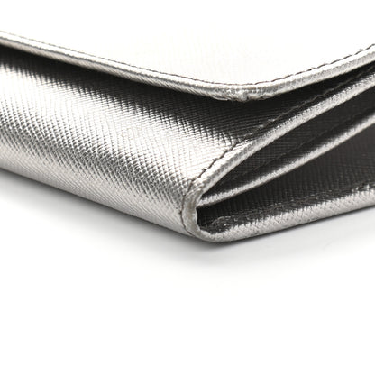 Prada Saffiano Metal Oro Chain Wallet Cromo 7 of 7