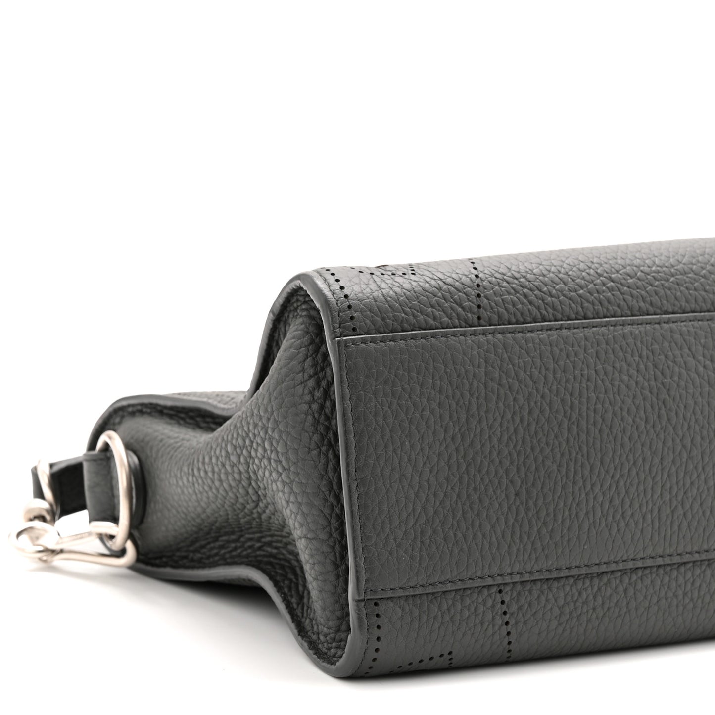 Veau Soyeux Perforated Blackout Hardware S City Gris Fossile