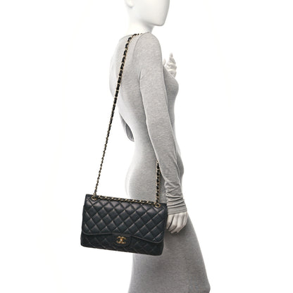 Chanel Caviar Quilted Jumbo Double Flap Black 2 of 15