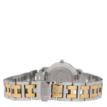 Hermes Stainless Steel Mother of Pearl 24mm Clipper Quartz Watch Gold 3 of 5