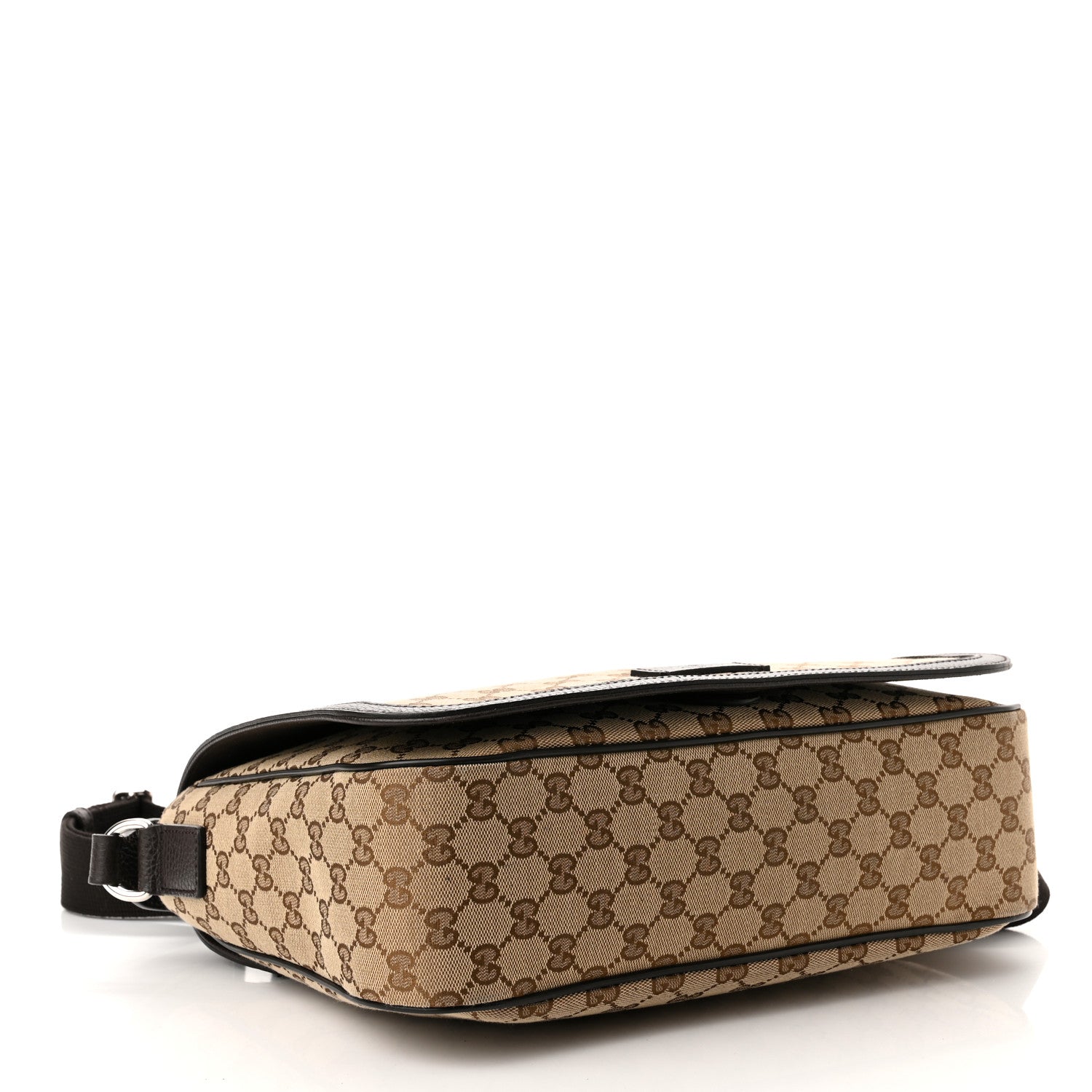 Gucci Monogram Large Flap Messenger Bag Beige Dark Brown 4 of 10
