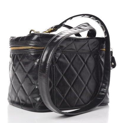 Chanel Lambskin Quilted Vanity Cosmetic Case Black 3 of 13