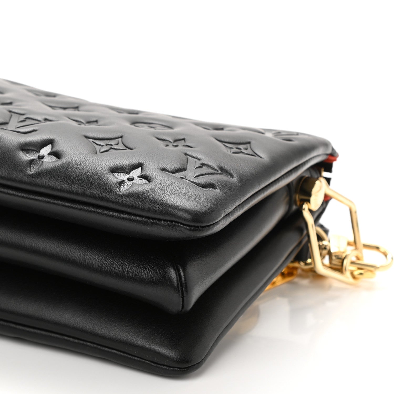 Louis Vuitton Lambskin Embossed Monogram Coussin BB Black 9 of 9