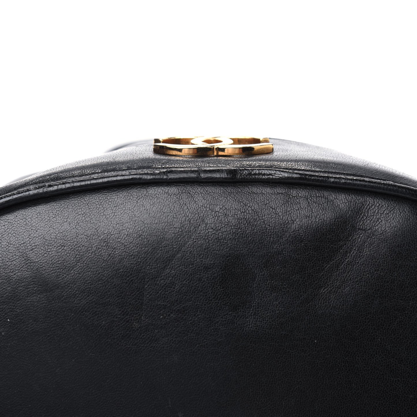 Lambskin Drawstring Bucket Bag Black