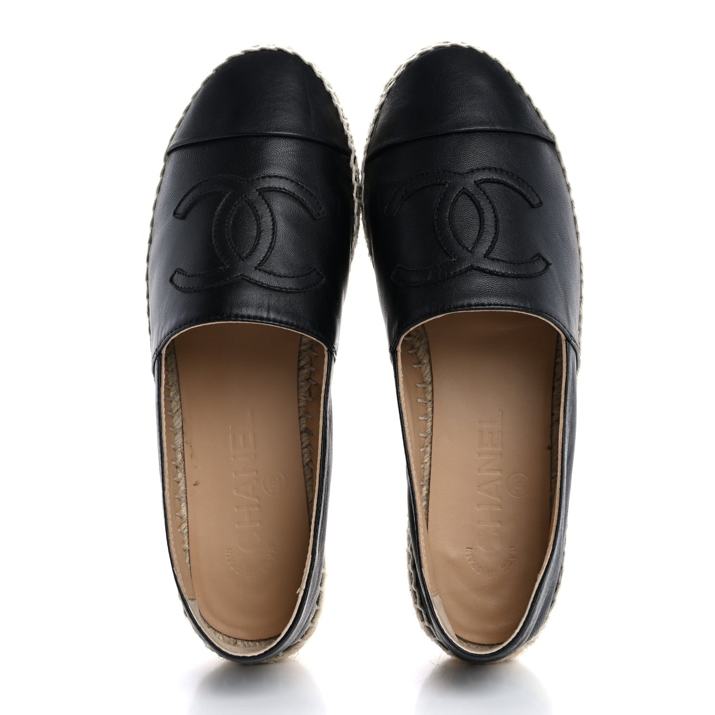 Lambskin CC Espadrilles 37 Black