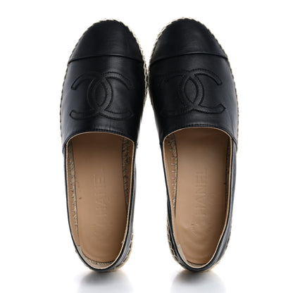 Chanel Lambskin CC Espadrilles 37 Black 2 of 12