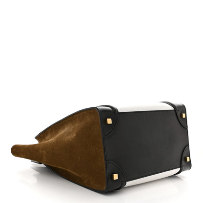 Celine Smooth Calfskin Suede Mini Tri-Color Luggage White 4 of 12