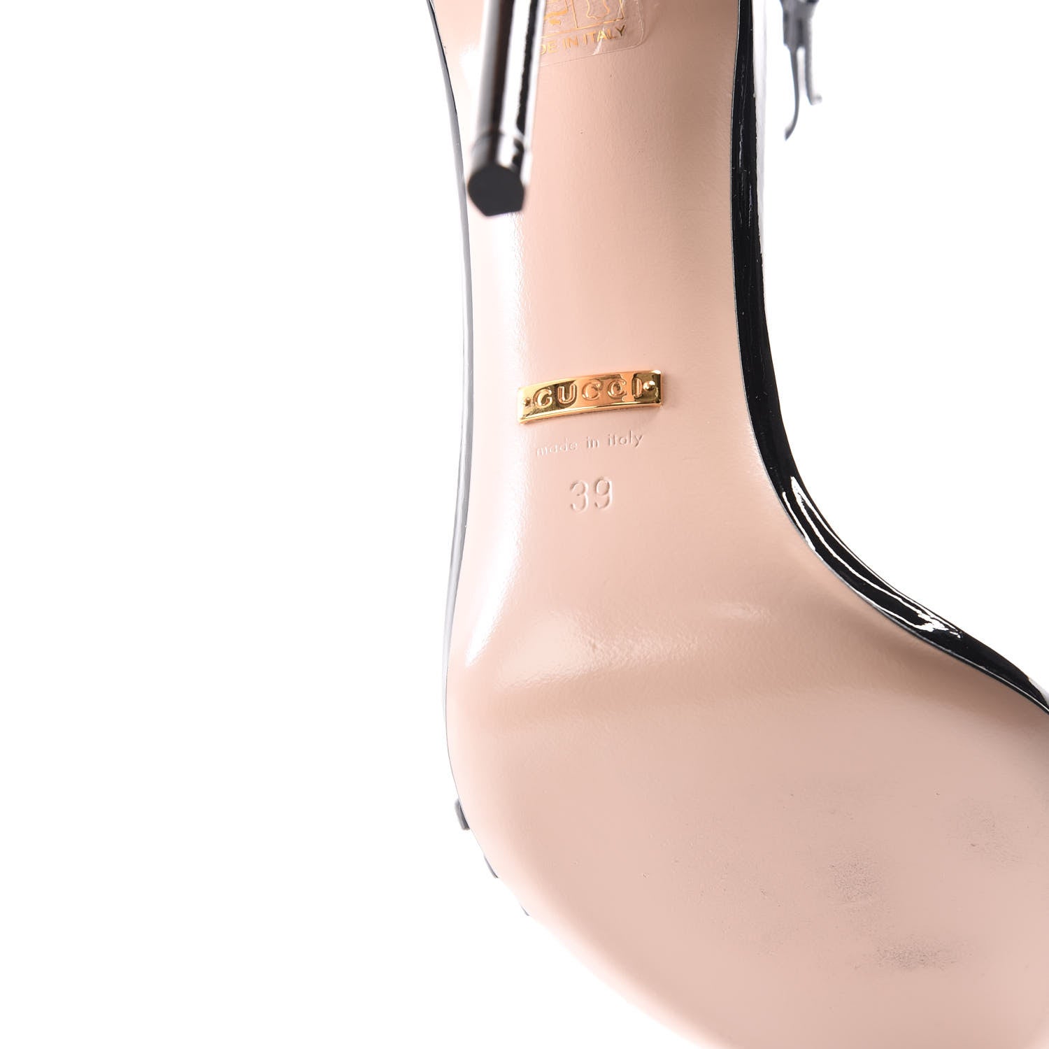 Gucci Patent Crystal Sandals 39 Black 6 of 8