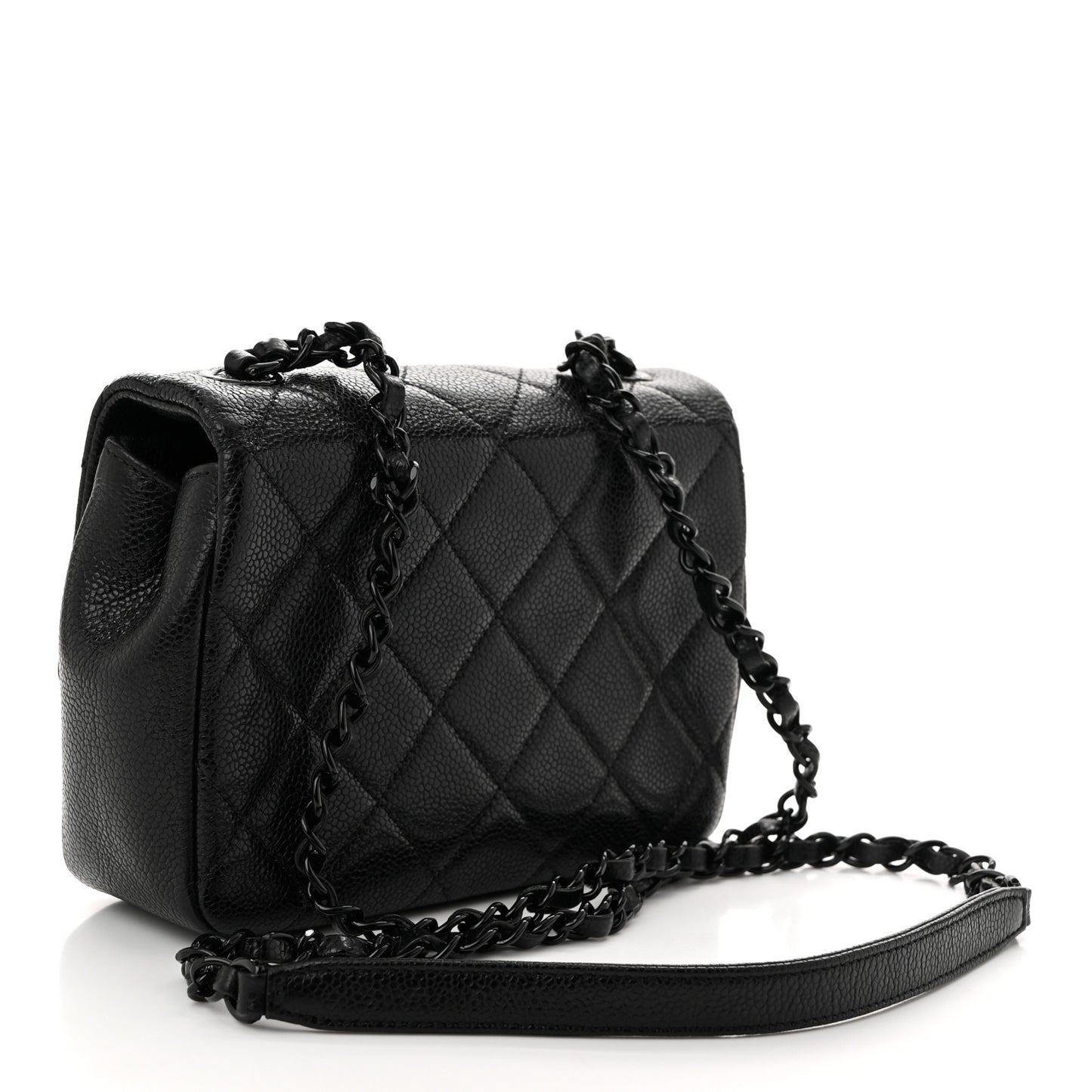 Caviar Quilted Incognito Mini Square Flap Black