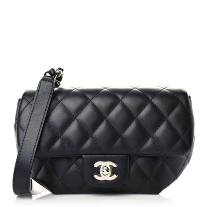 Chanel Calfskin Quilted CC Uniform Flap Belt Bag Black 1 of 12