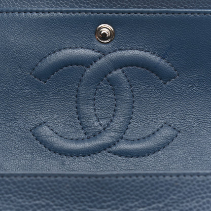 Chanel Caviar Quilted Medium Double Flap Blue 21 of 23
