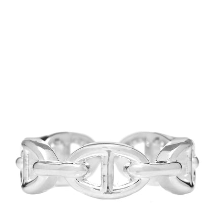 Hermes Sterling Silver PM Chaine d'Ancre Enchainee Band Ring 55 7.25 1 of 5
