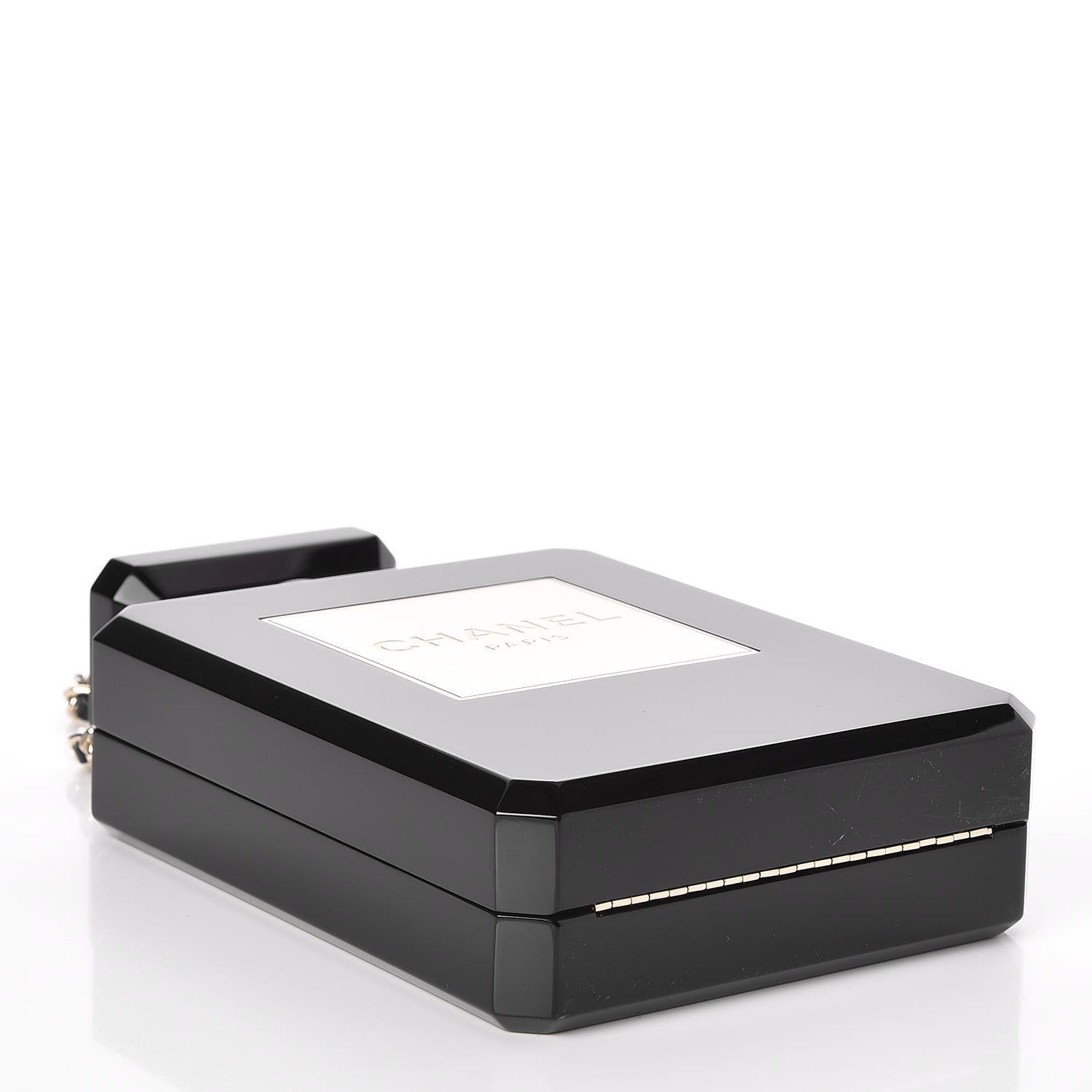 Chanel Plexiglass Perfume Bottle Clutch Black 4 of 6