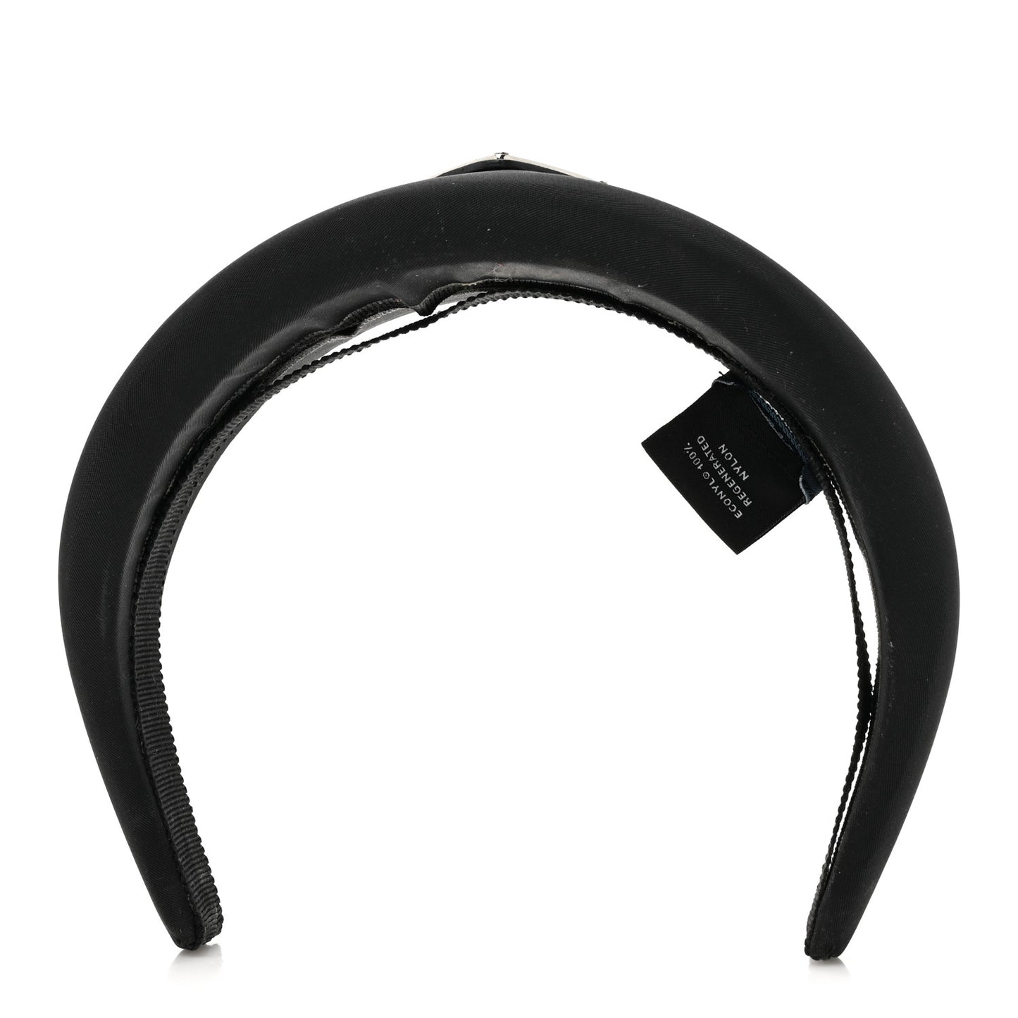 Re-Nylon Metal Triangle Logo Headband Black