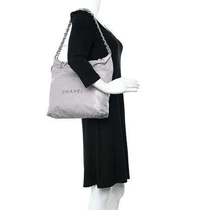 Chanel Shiny Calfskin Quilted Small Chanel 22 Grey 2 of 14