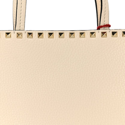 Valentino Garavani Grained Calfskin Small Rockstud Shoulder Tote Light Ivory 7 of 12