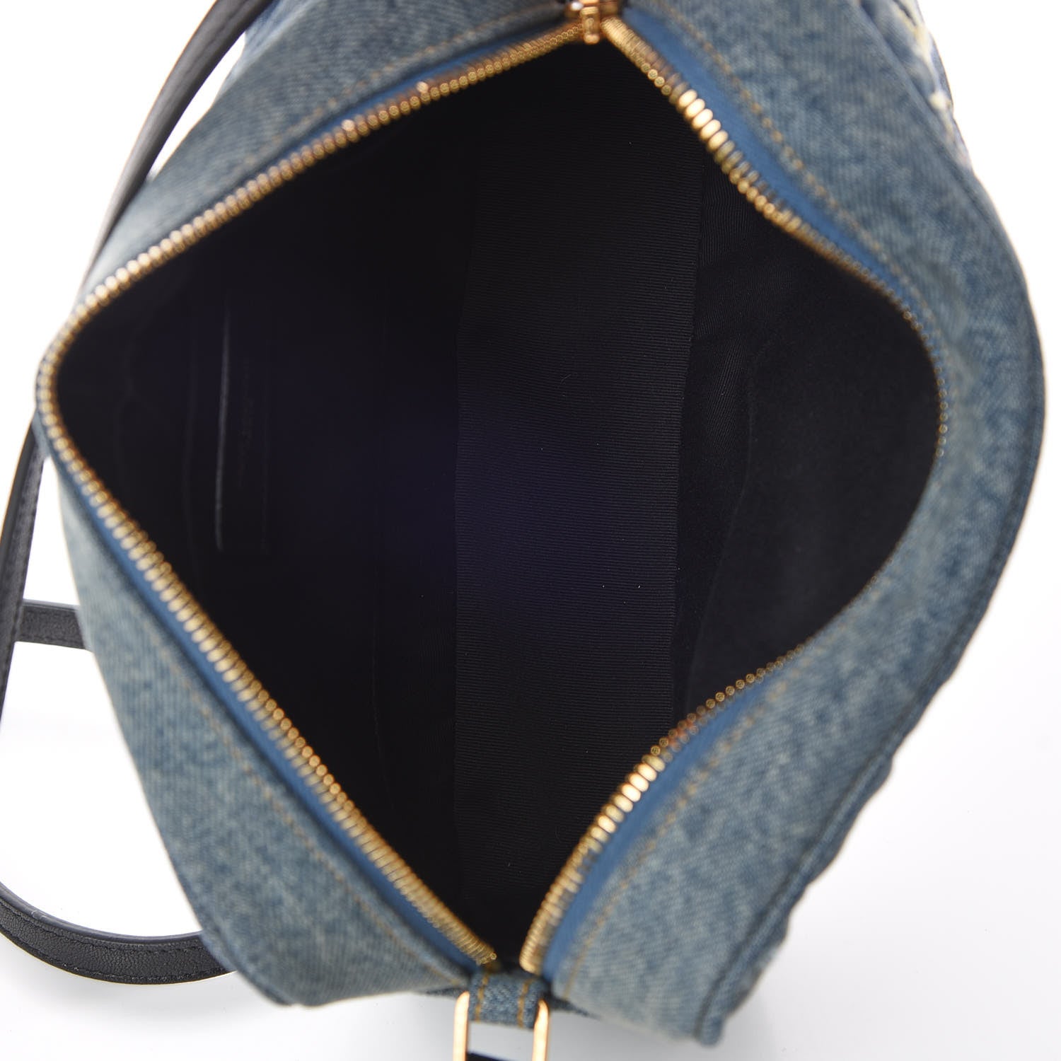 Saint Laurent Denim Matelasse Quilted Summer Embroidered Classic Monogram Camera Bag Blue 5 of 7